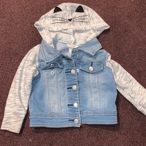 Kids denim jacket with hoodie
